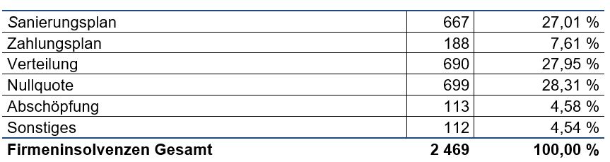 Arten der Aufhebungen bei Firmeninsolvenzen 2022