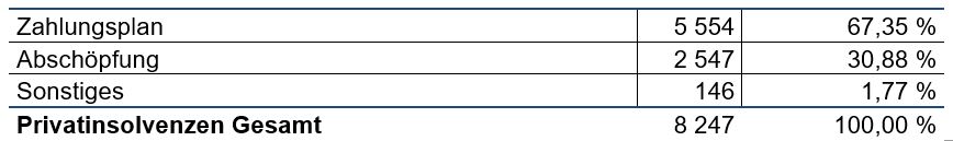 Aufhebungen Privatinsolvenzen 2022